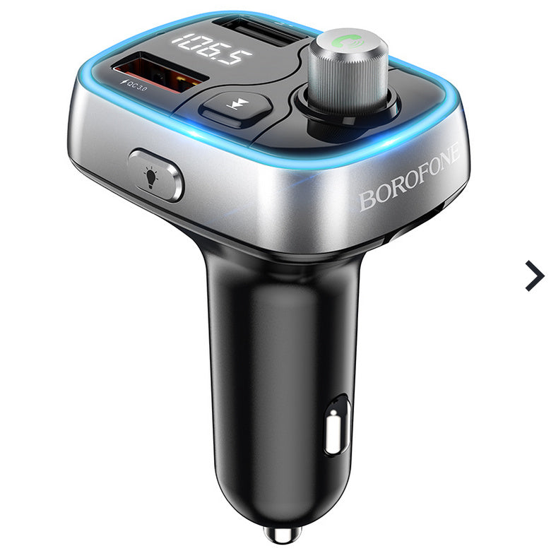 (18W) USB-C & QC3.0 USB-A Dual Ports Car Charger Adapter Bluetooth FM Radio Transmitter (18W) USB-C & QC3.0 USB-A Dual Ports Car Charger Adapter Bluetooth FM Radio Transmitter